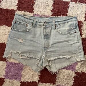 Levi's Light Blue 501 Denim shorts